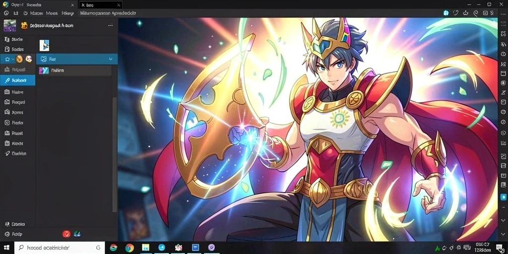 Screenshot 1 menampilkan karakter utama dalam aksi.