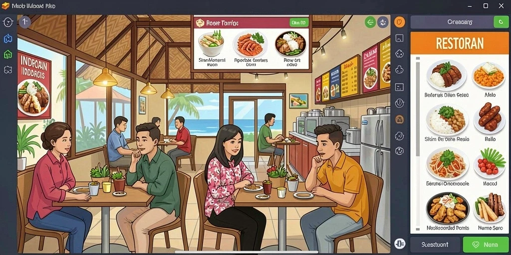 Screenshot menunjukkan karakter utama dalam aksi petualangan.
