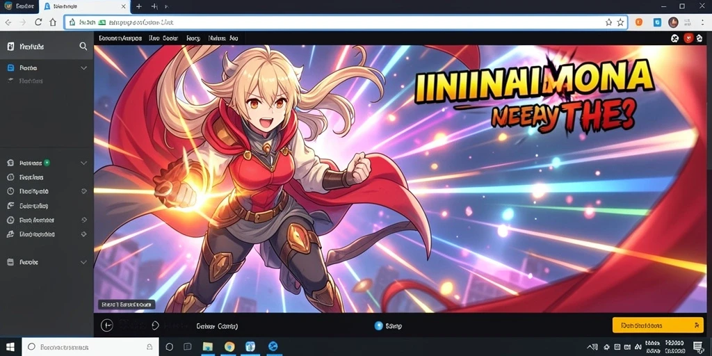 Screenshot ini menunjukkan karakter utama dalam aksi.